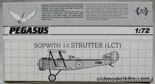 Pegasus 1/72 Sopwith 1 1/2 Strutter LCT, 3003 plastic model kit